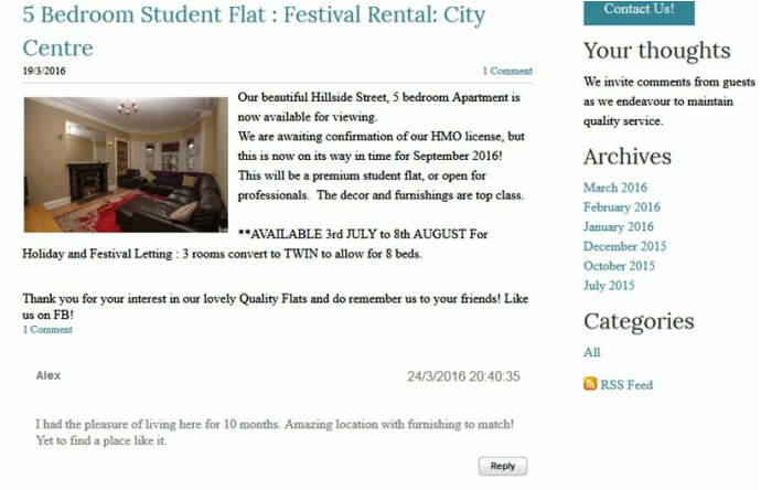 Edinburgh Festival Flat, Rental, Accommodation, Edinburgh, Festival
